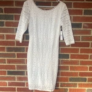 Laundry by Shelli Seal White Floral Lace Bodycon Dress